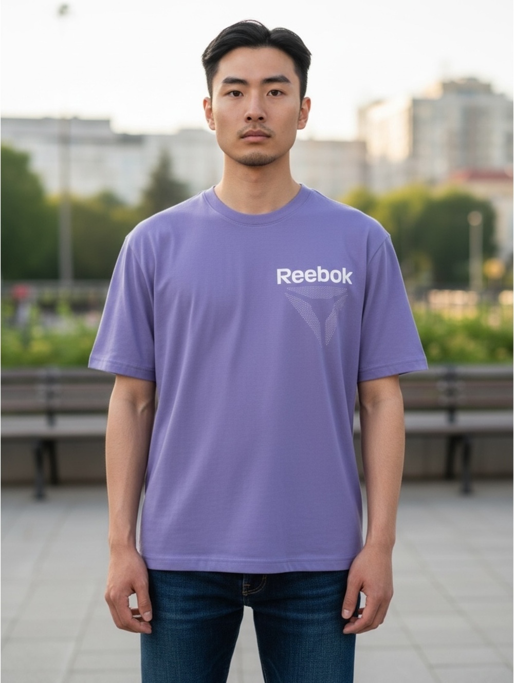 Reebok Purple Logo Graphic T-Shirt